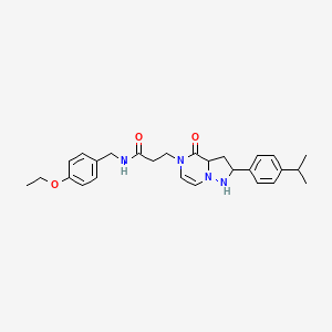 N-[(4-ethoxyphenyl)methyl]-3-{4-oxo-2-[4-(propan-2-yl)phenyl]-4H,5H-pyrazolo[1,5-a]pyrazin-5-yl}propanamide