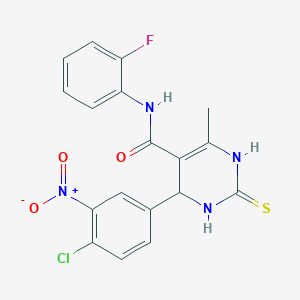4-(4-chloro-3-nitrophenyl)-N-(2-fluorophenyl)-6-methyl-2-thioxo-1,2,3,4-tetrahydropyrimidine-5-carboxamide