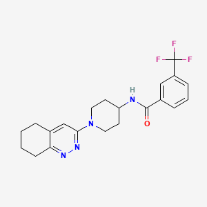 molecular formula C21H23F3N4O B2665743 N-[1-(5,6,7,8-tetrahydrocinnolin-3-yl)piperidin-4-yl]-3-(trifluoromethyl)benzamide CAS No. 1903776-61-3