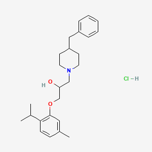 molecular formula C25H36ClNO2 B2665786 1-(4-Benzylpiperidin-1-yl)-3-(2-isopropyl-5-methylphenoxy)propan-2-ol hydrochloride CAS No. 468093-36-9