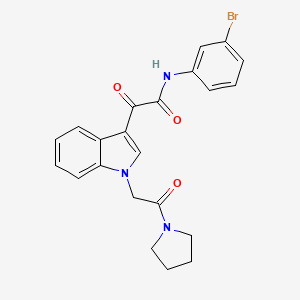 molecular formula C22H20BrN3O3 B2665791 N-(3-bromophenyl)-2-oxo-2-[1-(2-oxo-2-pyrrolidin-1-ylethyl)indol-3-yl]acetamide CAS No. 872849-39-3
