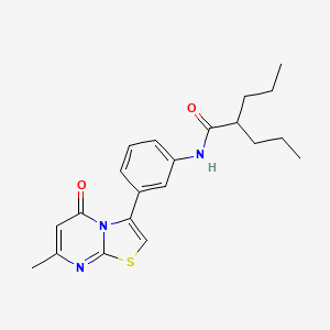 molecular formula C21H25N3O2S B2665800 N-(3-(7-methyl-5-oxo-5H-thiazolo[3,2-a]pyrimidin-3-yl)phenyl)-2-propylpentanamide CAS No. 1021039-64-4