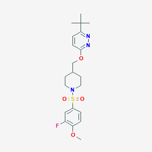 B2665838 3-Tert-butyl-6-[[1-(3-fluoro-4-methoxyphenyl)sulfonylpiperidin-4-yl]methoxy]pyridazine CAS No. 2379976-39-1