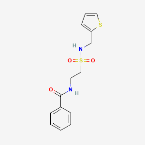 molecular formula C14H16N2O3S2 B2665846 N-(2-(N-(thiophen-2-ylmethyl)sulfamoyl)ethyl)benzamide CAS No. 899956-07-1