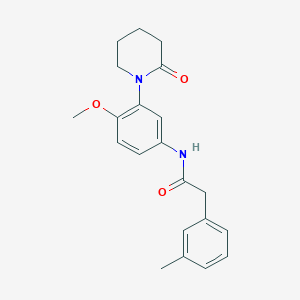 molecular formula C21H24N2O3 B2665867 N-[4-methoxy-3-(2-oxopiperidin-1-yl)phenyl]-2-(3-methylphenyl)acetamide CAS No. 941873-42-3