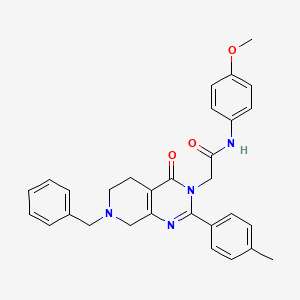 molecular formula C30H30N4O3 B2665881 2-[7-benzyl-2-(4-methylphenyl)-4-oxo-3H,4H,5H,6H,7H,8H-pyrido[3,4-d]pyrimidin-3-yl]-N-(4-methoxyphenyl)acetamide CAS No. 1189879-14-8
