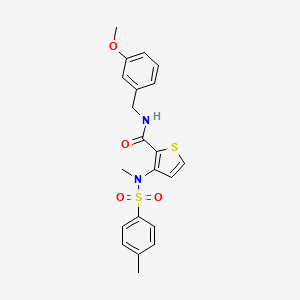 molecular formula C21H22N2O4S2 B2665886 N-[(3-methoxyphenyl)methyl]-3-(N-methyl4-methylbenzenesulfonamido)thiophene-2-carboxamide CAS No. 1116017-36-7