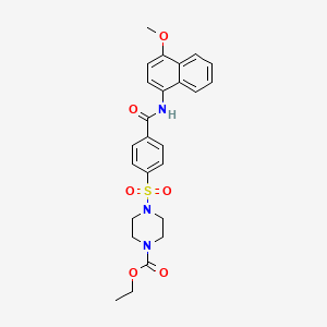 molecular formula C25H27N3O6S B2665888 ethyl 4-{4-[(4-methoxynaphthalen-1-yl)carbamoyl]benzenesulfonyl}piperazine-1-carboxylate CAS No. 399001-09-3