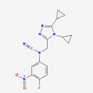 B2665893 N-cyano-N-[(4,5-dicyclopropyl-4H-1,2,4-triazol-3-yl)methyl]-4-fluoro-3-nitroaniline CAS No. 1797626-29-9