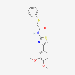 molecular formula C19H18N2O3S2 B2665895 N-(4-(3,4-dimethoxyphenyl)thiazol-2-yl)-2-(phenylthio)acetamide CAS No. 895482-88-9
