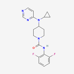 molecular formula C19H21F2N5O B2665918 4-[Cyclopropyl(pyrimidin-4-yl)amino]-N-(2,6-difluorophenyl)piperidine-1-carboxamide CAS No. 2415552-50-8