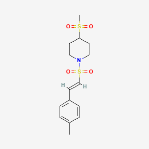 (E)-1-((4-methylstyryl)sulfonyl)-4-(methylsulfonyl)piperidine
