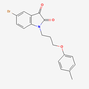 5-Bromo-1-(3-(p-tolyloxy)propyl)indoline-2,3-dione
