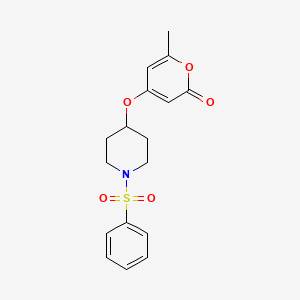 6-methyl-4-((1-(phenylsulfonyl)piperidin-4-yl)oxy)-2H-pyran-2-one