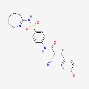 (E)-2-cyano-3-(4-methoxyphenyl)-N-[4-(3,4,5,6-tetrahydro-2H-azepin-7-ylsulfamoyl)phenyl]prop-2-enamide