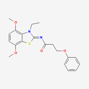 N-(3-ethyl-4,7-dimethoxy-1,3-benzothiazol-2-ylidene)-3-phenoxypropanamide