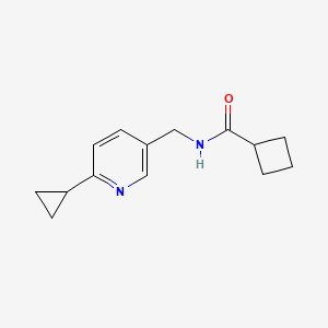 molecular formula C14H18N2O B2665940 N-[(6-cyclopropylpyridin-3-yl)methyl]cyclobutanecarboxamide CAS No. 2320143-34-6