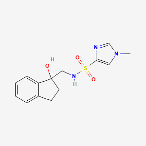 N-((1-hydroxy-2,3-dihydro-1H-inden-1-yl)methyl)-1-methyl-1H-imidazole-4-sulfonamide