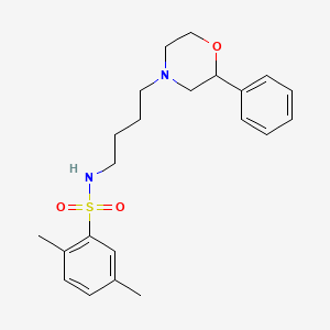molecular formula C22H30N2O3S B2665945 2,5-dimethyl-N-(4-(2-phenylmorpholino)butyl)benzenesulfonamide CAS No. 954081-50-6
