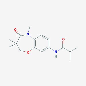 molecular formula C16H22N2O3 B2665949 2-methyl-N-(3,3,5-trimethyl-4-oxo-2,3,4,5-tetrahydro-1,5-benzoxazepin-8-yl)propanamide CAS No. 921868-04-4
