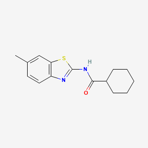 molecular formula C15H18N2OS B2665955 N-(6-methyl-1,3-benzothiazol-2-yl)cyclohexanecarboxamide CAS No. 313405-76-4