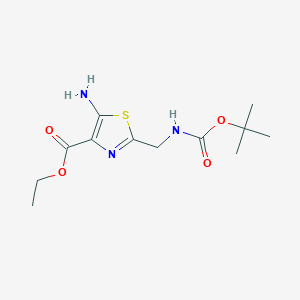 Ethyl 5-amino-2-[[(2-methylpropan-2-yl)oxycarbonylamino]methyl]-1,3-thiazole-4-carboxylate