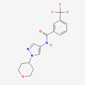 N-(1-(tetrahydro-2H-pyran-4-yl)-1H-pyrazol-4-yl)-3-(trifluoromethyl)benzamide
