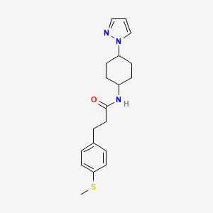 3-[4-(methylsulfanyl)phenyl]-N-[4-(1H-pyrazol-1-yl)cyclohexyl]propanamide