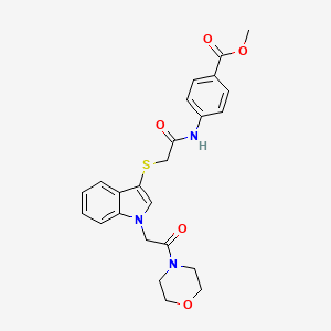 methyl 4-(2-((1-(2-morpholino-2-oxoethyl)-1H-indol-3-yl)thio)acetamido)benzoate