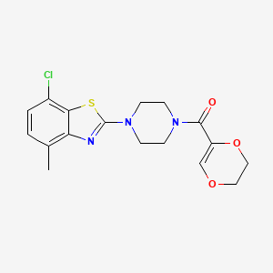 (4-(7-Chloro-4-methylbenzo[d]thiazol-2-yl)piperazin-1-yl)(5,6-dihydro-1,4-dioxin-2-yl)methanone
