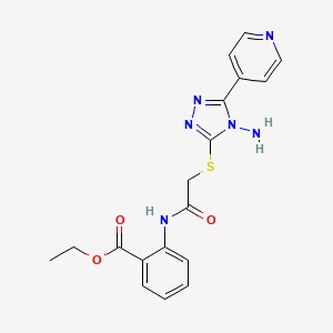 Ethyl 2-[[2-[(4-amino-5-pyridin-4-yl-1,2,4-triazol-3-yl)sulfanyl]acetyl]amino]benzoate