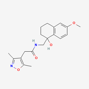 2-(3,5-dimethylisoxazol-4-yl)-N-((1-hydroxy-6-methoxy-1,2,3,4-tetrahydronaphthalen-1-yl)methyl)acetamide
