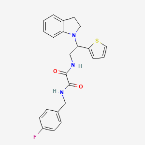 N1-(4-fluorobenzyl)-N2-(2-(indolin-1-yl)-2-(thiophen-2-yl)ethyl)oxalamide