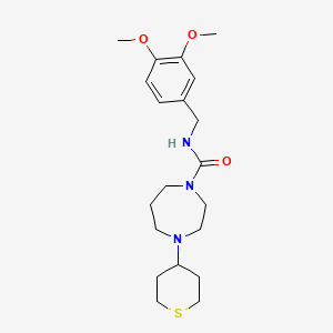 molecular formula C20H31N3O3S B2666003 N-[(3,4-Dimethoxyphenyl)methyl]-4-(thian-4-yl)-1,4-diazepane-1-carboxamide CAS No. 2310160-03-1