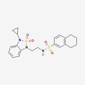 N-[2-(3-cyclopropyl-2,2-dioxo-1,3-dihydro-2lambda6,1,3-benzothiadiazol-1-yl)ethyl]-5,6,7,8-tetrahydronaphthalene-2-sulfonamide