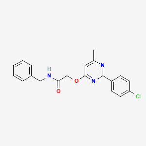 molecular formula C20H18ClN3O2 B2666015 N-BENZYL-2-{[2-(4-CHLOROPHENYL)-6-METHYLPYRIMIDIN-4-YL]OXY}ACETAMIDE CAS No. 1251574-35-2
