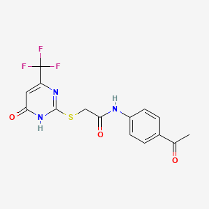 N-(4-acetylphenyl)-2-((6-oxo-4-(trifluoromethyl)-1,6-dihydropyrimidin-2-yl)thio)acetamide
