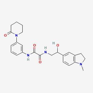 molecular formula C24H28N4O4 B2666030 N1-(2-hydroxy-2-(1-methylindolin-5-yl)ethyl)-N2-(3-(2-oxopiperidin-1-yl)phenyl)oxalamide CAS No. 1704607-06-6