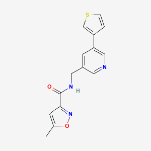5-methyl-N-((5-(thiophen-3-yl)pyridin-3-yl)methyl)isoxazole-3-carboxamide