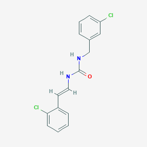 molecular formula C16H14Cl2N2O B2666035 3-[(E)-2-(2-chlorophenyl)ethenyl]-1-[(3-chlorophenyl)methyl]urea CAS No. 400082-44-2