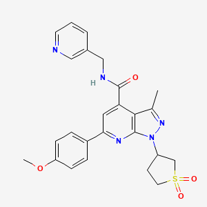 1-(1,1-dioxidotetrahydrothiophen-3-yl)-6-(4-methoxyphenyl)-3-methyl-N-(pyridin-3-ylmethyl)-1H-pyrazolo[3,4-b]pyridine-4-carboxamide