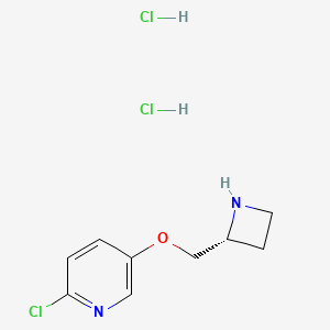 molecular formula C9H13Cl3N2O B2666043 Tebanicline dihydrochloride 