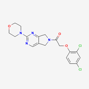 molecular formula C18H18Cl2N4O3 B2666067 2-(2,4-二氯苯氧基)-1-(2-吗啉-5H-吡咯[3,4-d]嘧啶-6(7H)-基)乙酮 CAS No. 2034371-13-4