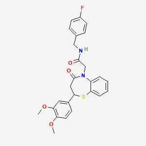 2-(2-(3,4-dimethoxyphenyl)-4-oxo-3,4-dihydrobenzo[b][1,4]thiazepin-5(2H)-yl)-N-(4-fluorobenzyl)acetamide