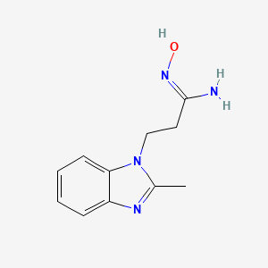 molecular formula C11H14N4O B2666072 (1Z)-N'-hydroxy-3-(2-methyl-1H-benzimidazol-1-yl)propanimidamide CAS No. 537696-12-1