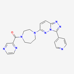 molecular formula C20H19N9O B2666074 1-(Pyrazine-2-carbonyl)-4-[3-(pyridin-4-yl)-[1,2,4]triazolo[4,3-b]pyridazin-6-yl]-1,4-diazepane CAS No. 2380194-10-3