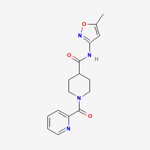molecular formula C16H18N4O3 B2666079 N-(5-methyl-1,2-oxazol-3-yl)-1-(pyridine-2-carbonyl)piperidine-4-carboxamide CAS No. 1226439-61-7