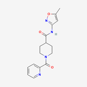 molecular formula C16H18N4O3 B2666079 N-(5-甲基异噁唑-3-基)-1-吡啶甲酰哌啶-4-甲酸酰胺 CAS No. 1226439-61-7