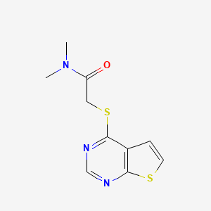 molecular formula C10H11N3OS2 B2666082 N,N-dimethyl-2-thieno[2,3-d]pyrimidin-4-ylsulfanylacetamide CAS No. 503432-70-0