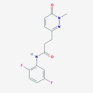 molecular formula C14H13F2N3O2 B2666087 N-(2,5-二氟苯基)-3-(1-甲基-6-氧代-1,6-二氢嘧啶-3-基)丙酰胺 CAS No. 1797888-77-7